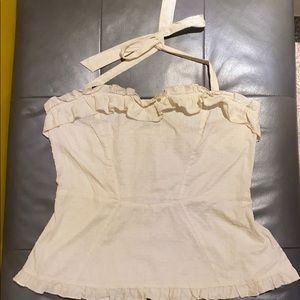 Ruffled Cream Top